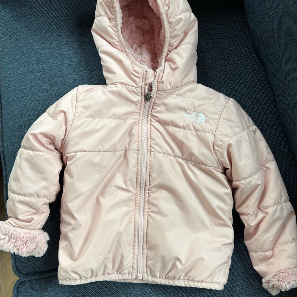 North Face light Pink Hooded Jacket (18-24mo runs large)